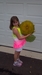 daughter holding sunflower head